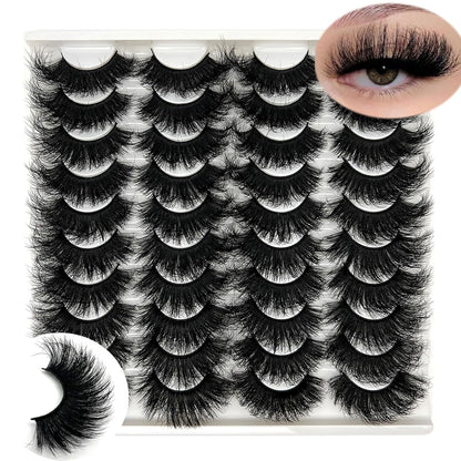 Mink Lashes Wispy 20Mm 3D Volume Full Dramatic Faux Mink D Curl Strip Lashes That Look like Extensions Long Eye Lashes Pack 25 Mm Cat Eye False Eyelashes Natural Look