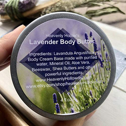 Luscious Lavender,Body Butter,4 Oz,Organic Body Butter,Moisturizing Body Butter,Natural Body Butter,Whipped Body Butter