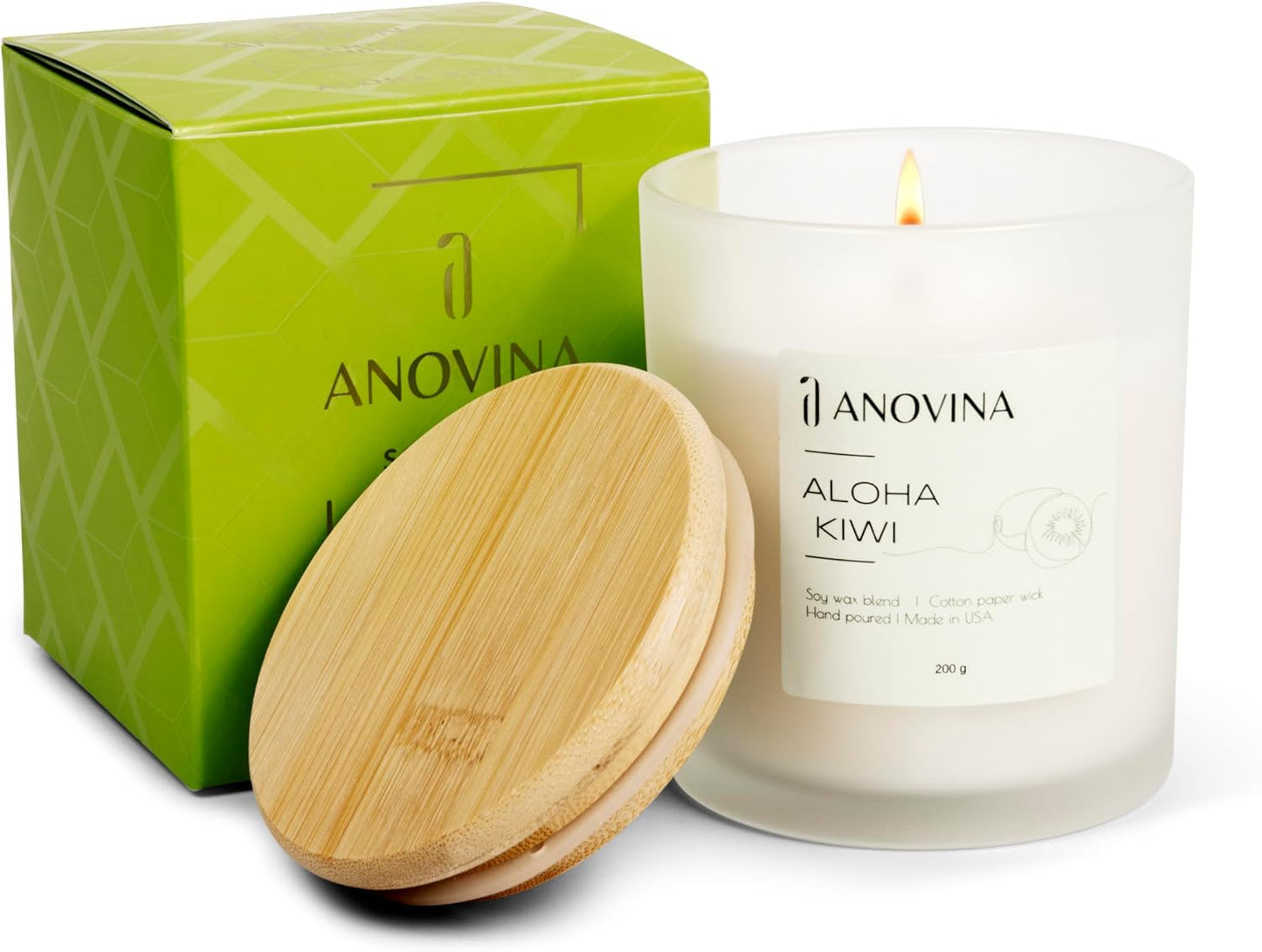 Hand-Poured in USA,  Aloha Kiwi Scented Candles for Women – Premium Soy Wax Blend with Tropical Kiwi & Fruit Fragrance. a Perfect Valentine'S Gift for a Serene Retreat!