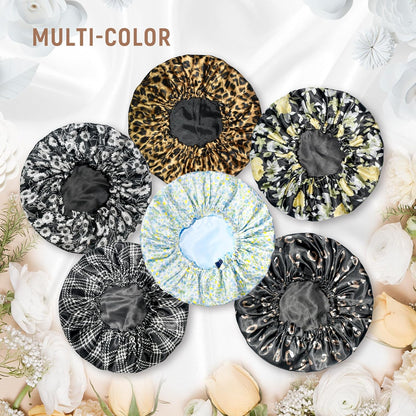 Silk Bonnet for Sleeping Women Satin Bonnet Hair Bonnet for Curly Hair Night Sleep Cap (Leopard)