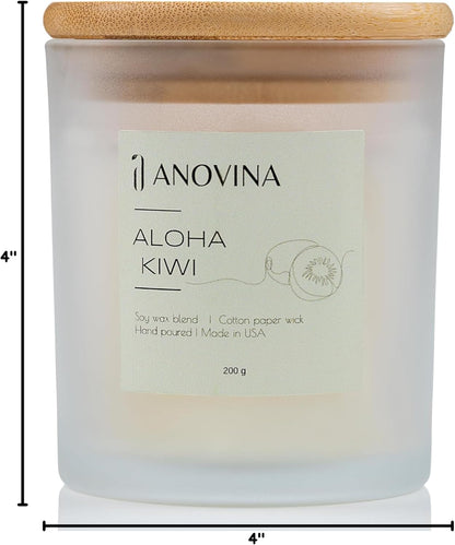 Hand-Poured in USA,  Aloha Kiwi Scented Candles for Women – Premium Soy Wax Blend with Tropical Kiwi & Fruit Fragrance. a Perfect Valentine'S Gift for a Serene Retreat!