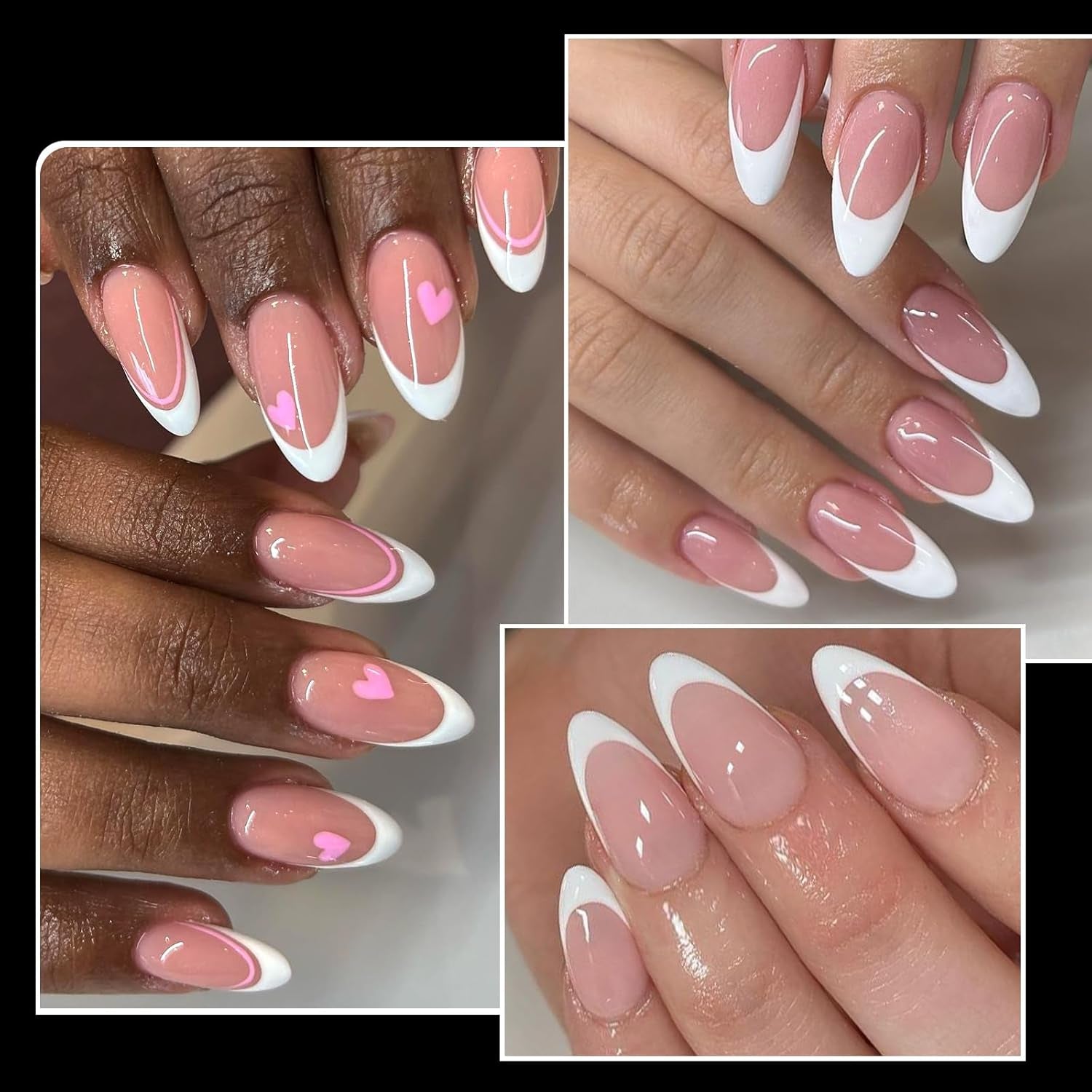 300Pc Short Almond Nail Tips Fake Nails French Tip Press on Nails Short Acrylic Nails Clear Nail Tips Full Cover False Nail Artificial Fingernail, 15 Sizes Matte Soft Gel X Nail Extentions