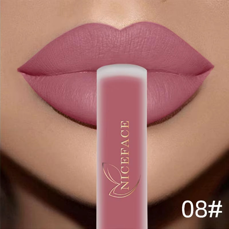 Nude Liquid Lipsticks Waterproof Velvet Matte Lip Gloss Long Lasting Non-Stick Cup Lip Tint Makeup Pigment Cosmetics