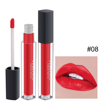 12 Colors Lip Gloss Waterproof Non-Stick Cup 24 Hours Long Lasting Lipstick Lip Gloss Cosmetic Makeup Care Women Red Lip Tint