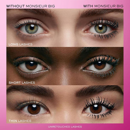 Monsieur Big Volumizing Mascara for up to 12X More Volume & 24H Wear - False Lash Effect - Black