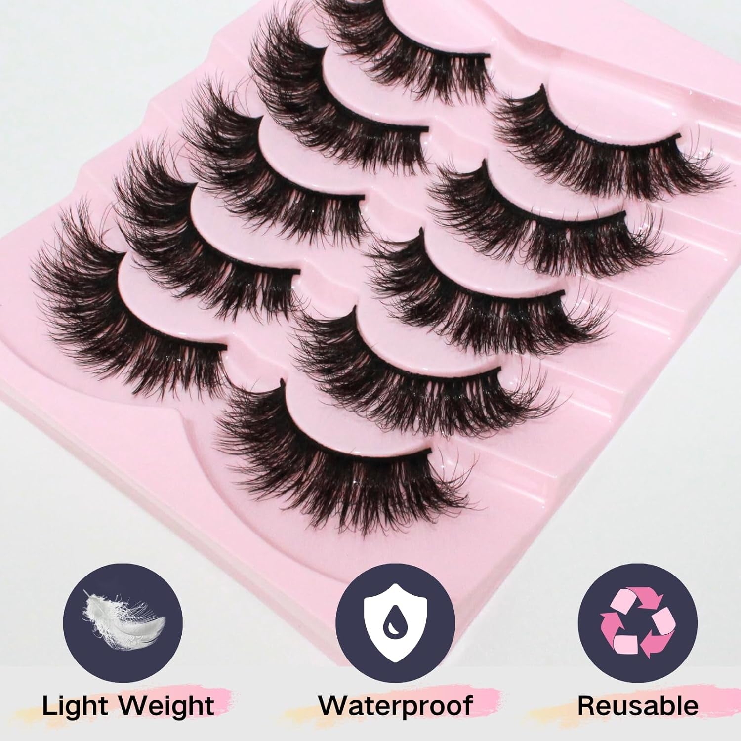 False Eyelashes Fox Eye Lashes Curl Winged End Eye Elongated Cat Eye Lashes 5 Pairs Natural Fake Eyelashes Thick Handmade Fake Lashes Pestañas