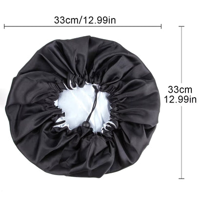 Sleeping Satin Hair Cap Curls Reversible Night Hat Double Layer Silky Bonnet Adjusting Button Bonet Women Hair Heating Cap Tool