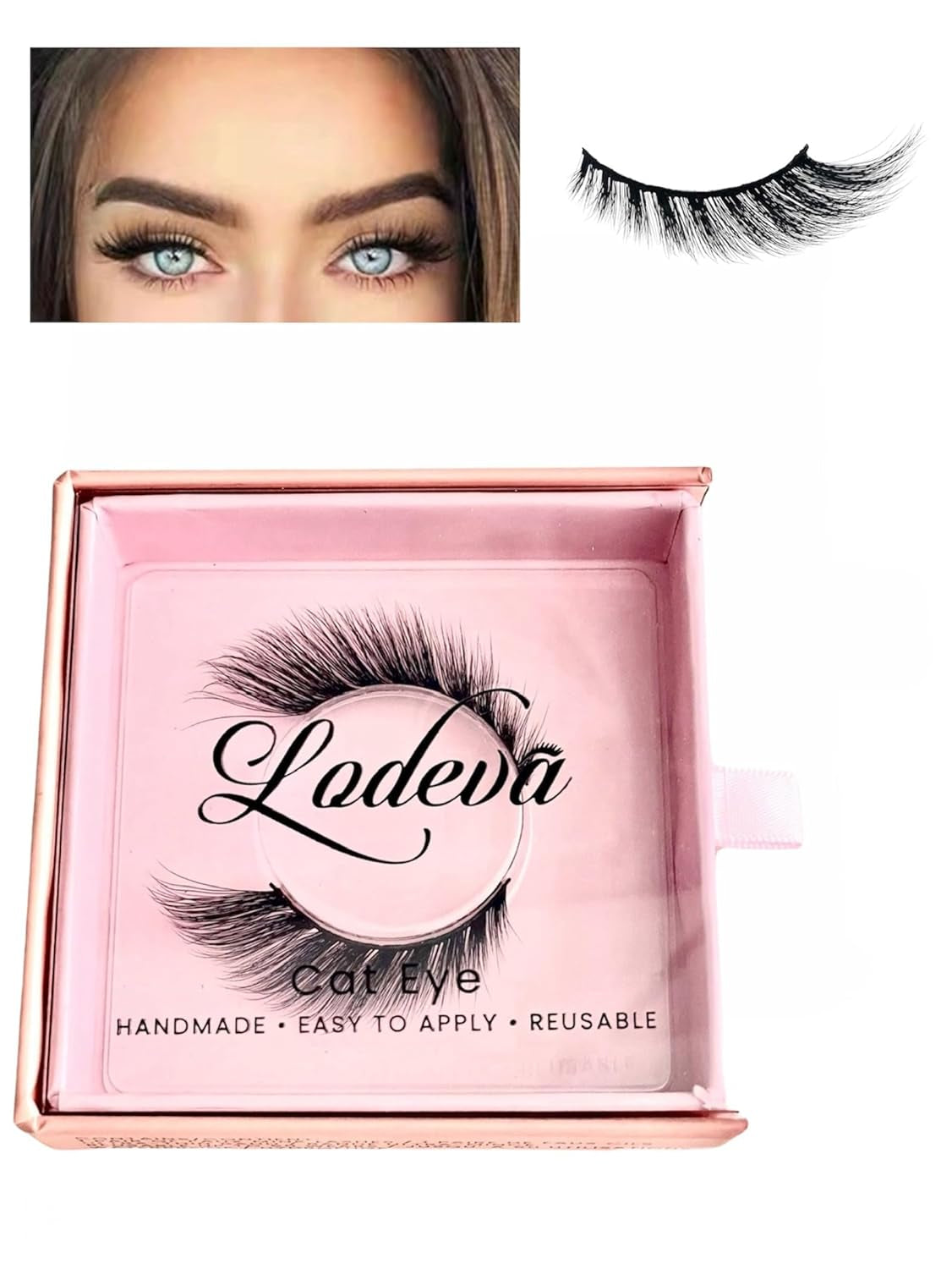 3D CAT EYE LASHES-FOXY EYE LASHES-FAUX MINK-FALSE EYELASHES-FULL GLAM LASHES-WATERPROOF-REUSABLE 1Pair (SMOKY)