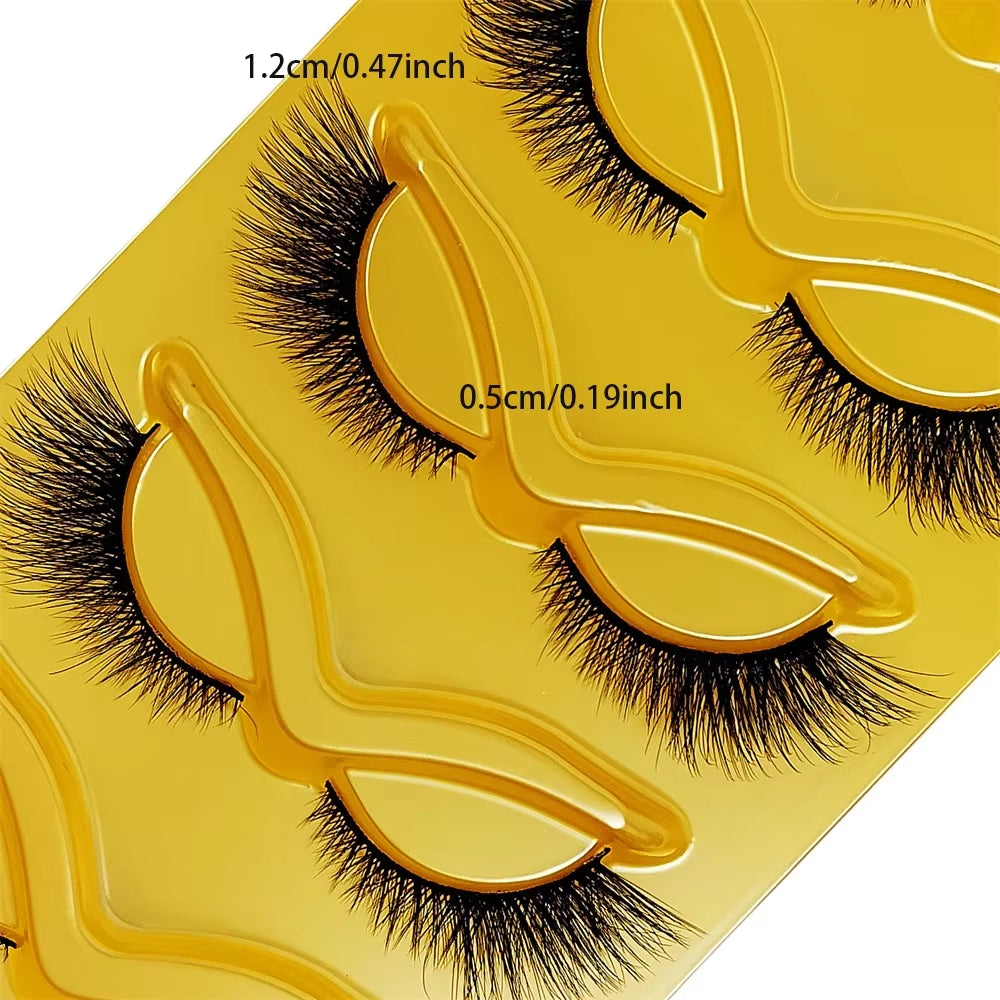 5 Pairs Cat Eye Lashes Wispy Fake Lashes Fluffy Cat Eye Lashes Extensions False Eyelashe