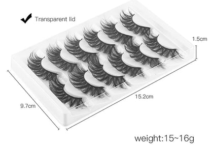 Mink Lashes Wispy False Eyelashes Cat Eye Lashes Natural Look Fluffy 8D Volume Strip Fake Eyelashes 6 Pairs Pack, Long-Lasting, Ultra-Light, CC Curl Lash Extension Effect (CD22)