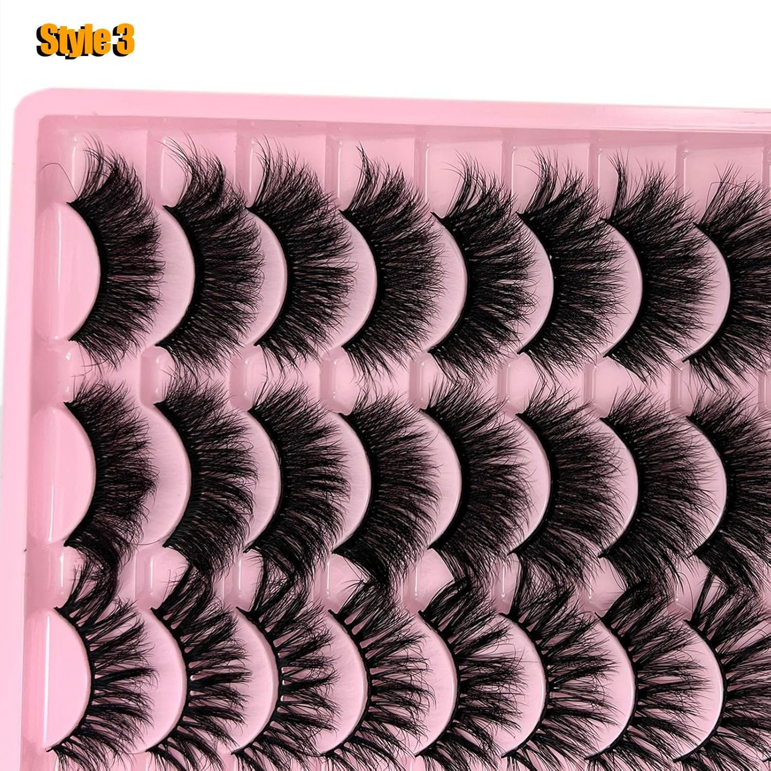 Mink Lashes Pack Fluffy Wispy Strip Lashes Natural Look 3D Cat Eye Eyelashes Book 18Mm Long Volume C Curl Faux Mink Lash Strips Multipack (3 Styles)